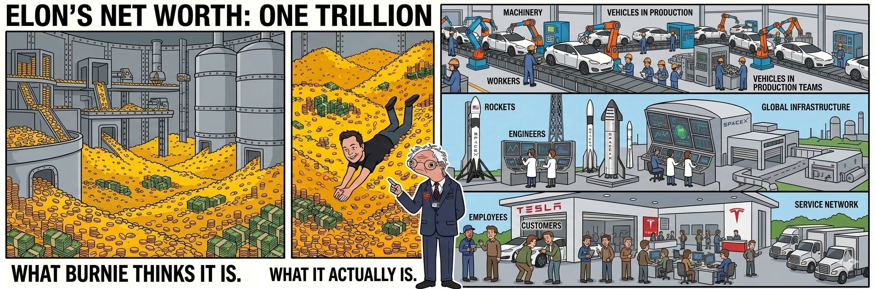 Elon's net worth: what Burnie thinks it is vs what it actually is
